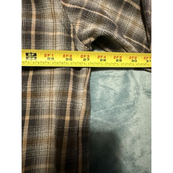 Carhartt Shirt Men XL Plaid Flannel Brown Gray Button Up Midweight Work Cotton - Picture 6 of 7